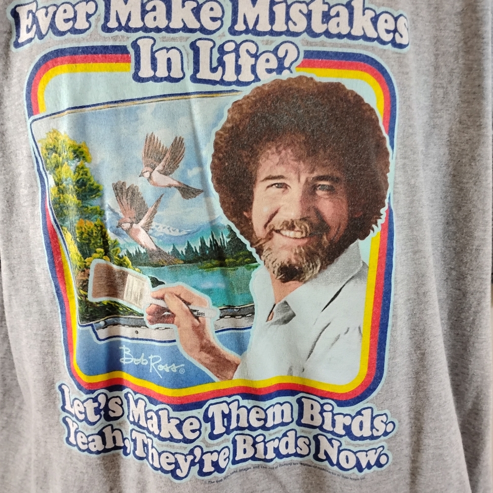 Bob Ross Ever Make Mistakes In Life T-shirt Size XL